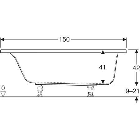554.303.01.1 Прямоугольная ванна Geberit Renova Plan Geberit  - Вид №24