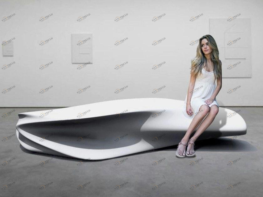 Manufatti Viscio Изогнутая скамья из реконструированного камня без спинки  Cc004 