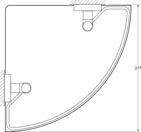 LUX 072 Полка угловая 2-х ярусная 28 cm FBS Luxia - Вид №1