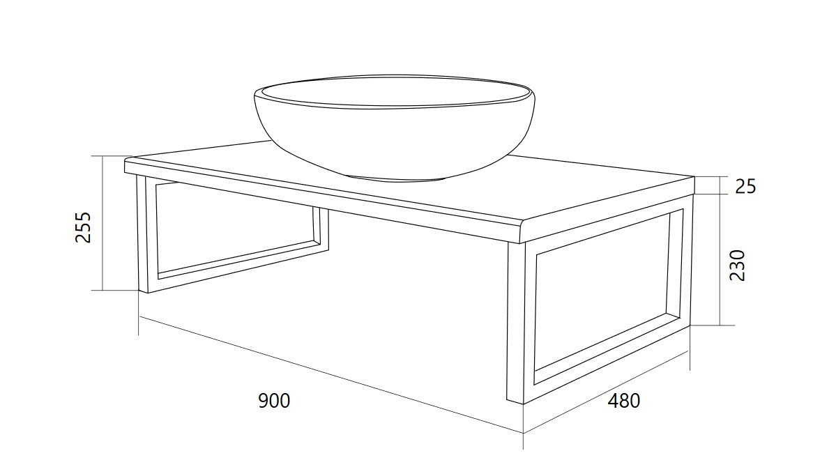 У85837 Столешница GRUNGE LOFT 90 Бетон темно-серый 1 Marka GRUNGE LOFT  - Вид №4