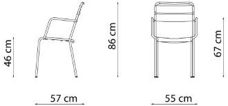Vermobil Металлический садовый стул с подлокотниками Twist Tw300 - Вид №2