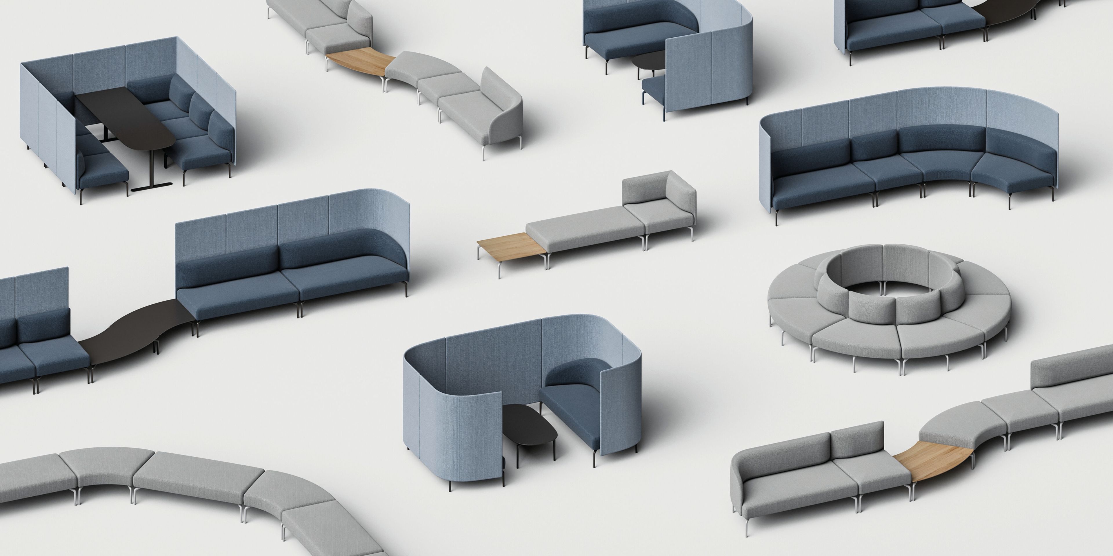 Модульный изогнутый диван из ткани INCLASS Kern ARCH-00026070 - Вид №4