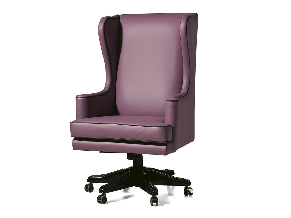 Кожаное вращающееся кресло с колесами OAK Галерея ARCH-00026257