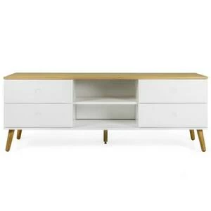 Тумба под ТВ Tenzo Dot, 60х162х43 см, дуб, белая