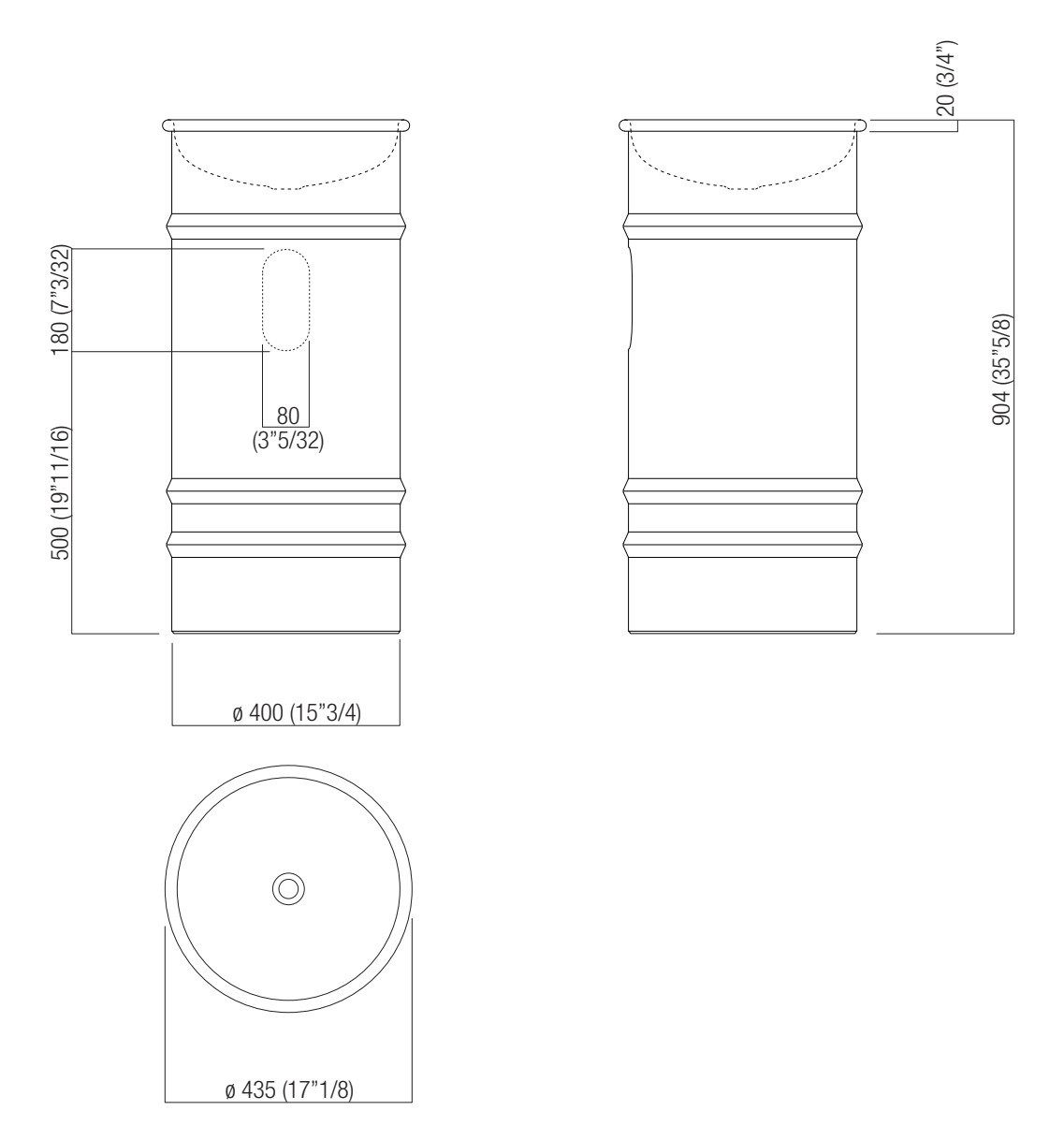 Круглая отдельно стоящая раковина из нержавеющей стали Agape Вьекес ARCH-00108814 - Вид №3