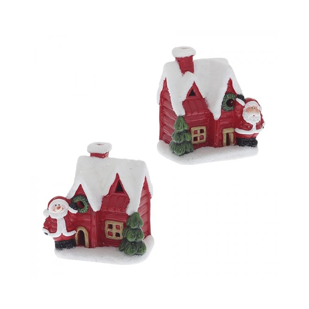 263762 Фигурка декоративная "Домик" с подсветкой 7.6 х 9.3 х 10 см Красный Santreyd 