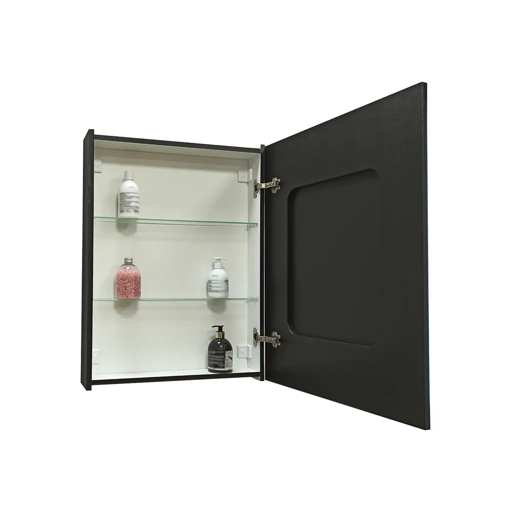 Шкаф зеркальный подвесной Montero Black LED с подсветкой 60x80 см цвет черный Santreyd STLM-2028496 - Вид №7