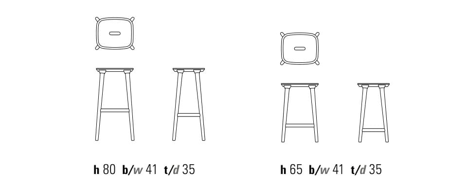 Твердый деревянный барный стул с подставкой для ног ZEITRAUM VNA ARCH-00152033 - Вид №9