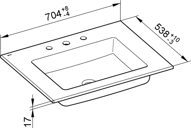 32140310703 Керамический умывальник KEUCO Royal 60 - Вид №2