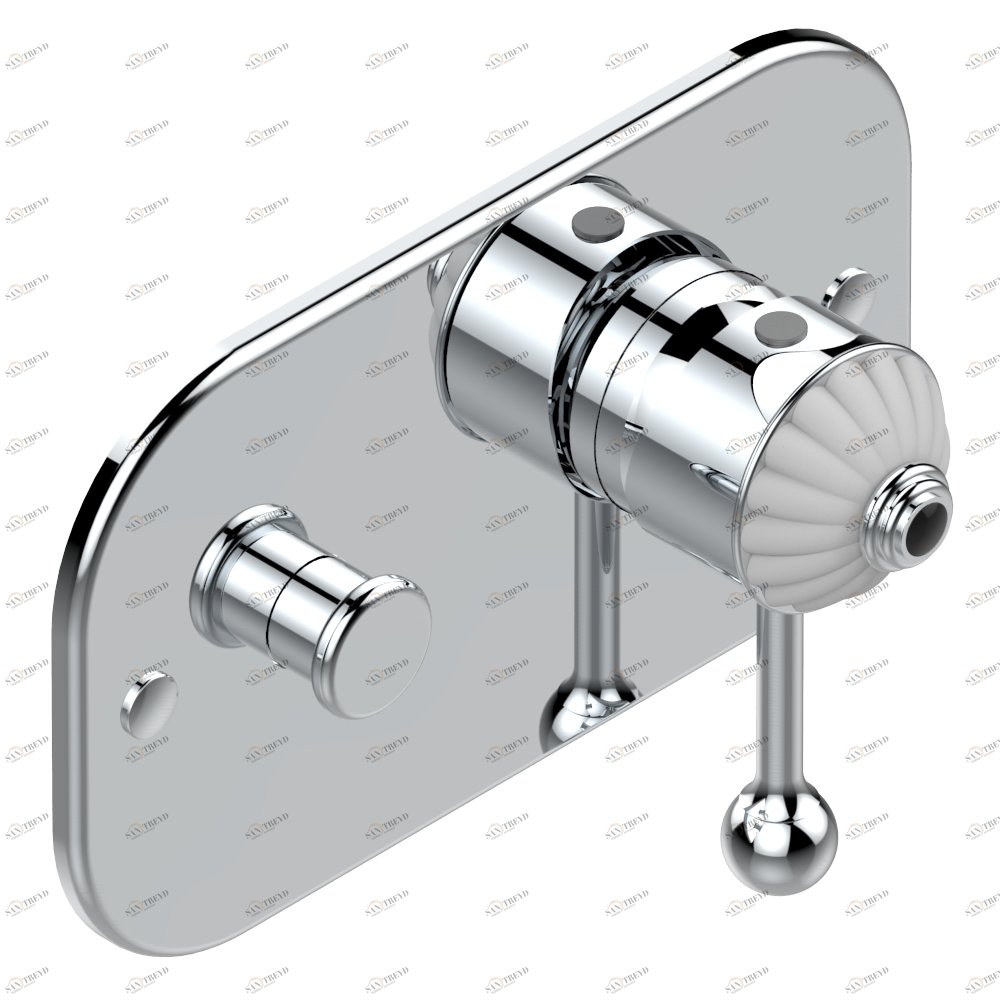 A1M-6550B Внешняя часть смесителя для душа однорычажного встраиваемого в стену с переключателем 6550 Thg-paris Amboise c чёрным ониксом Хром A1M 6550B  A02 CAT.A