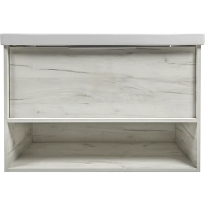 Тумба под раковину подвесная «Дана» 90 см цвет дуб крафт серый