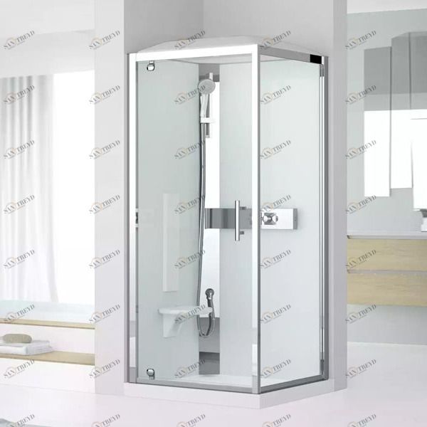 Novellini. Душевая кабина 90x90 GF90 STANDARD с низким душевым поддоном, серебристым профилем и крышей GLAX 3 GL3GF90MT1B