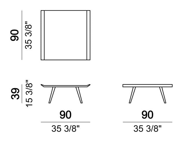 Квадратный металлический и кожаный журнальный столик для гостиной Arketipo MOON INVADERS ARCH-00114666 - Вид №1
