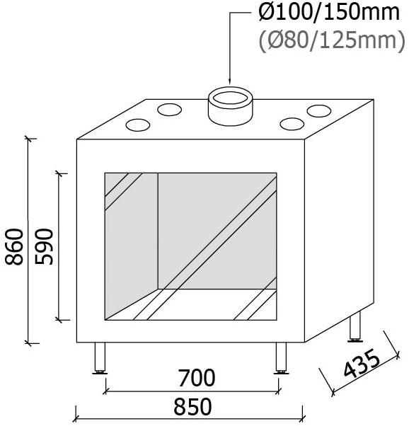 Metalfire Закрытый газовый камин Avenue plus sun-id-1448512 - Вид №6