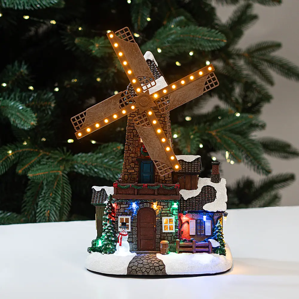 89368032 Новогодняя композиция светящаяся Мельница STLM-1393162 Santreyd 