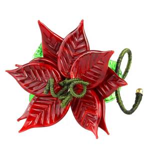 4278 ORIGINALMURANOGLASS Держатель для салфеток Рождественник - муранское стекло OMG  см