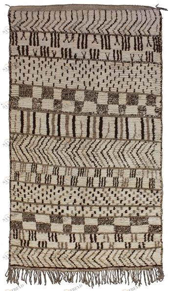 AFOLKI Прямоугольный шерстяной коврик с длинным ворсом и узором Azilal Taa738be