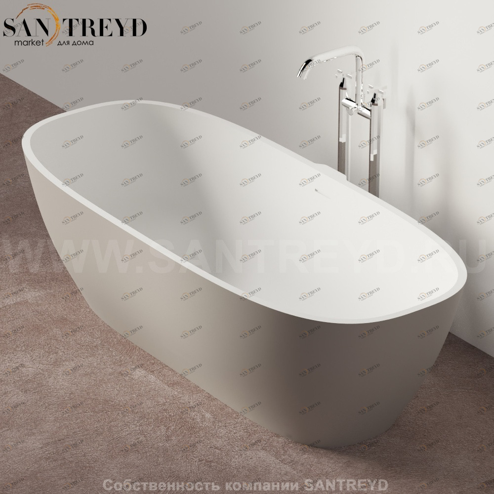 Ванна свободностоящая NORMAL серая Agape AVAS0910ZL