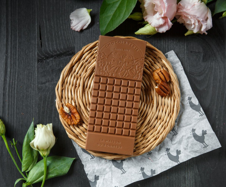 9535 Молочный шоколад 30% с пралине карамель-грецкий орех Вкусляндия 