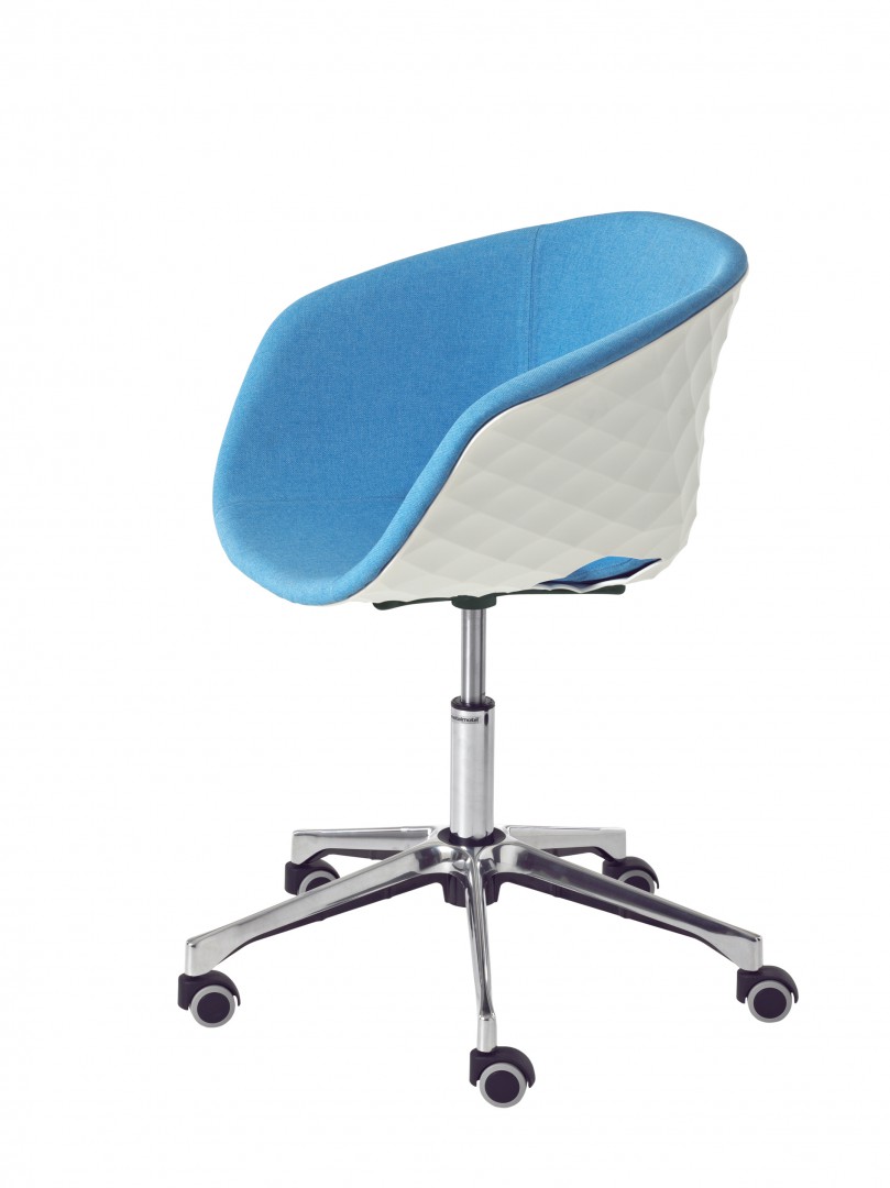 Uni-Ka 597M-DR Вращающееся кресло с 5-ю направляющими на колесиках, алюминиевая рама. Обивка из полипропилена. Et al. Uni-ka