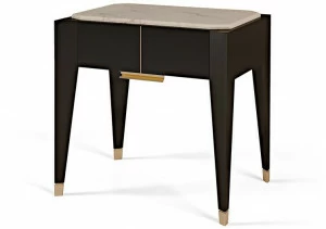 Bellotti Ezio Лаковая прикроватная тумбочка с ящиком и столешницей из каррарского мрамора Park avenue 2017-38