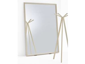 Прямоугольное напольное зеркало из ясеня с рамкой