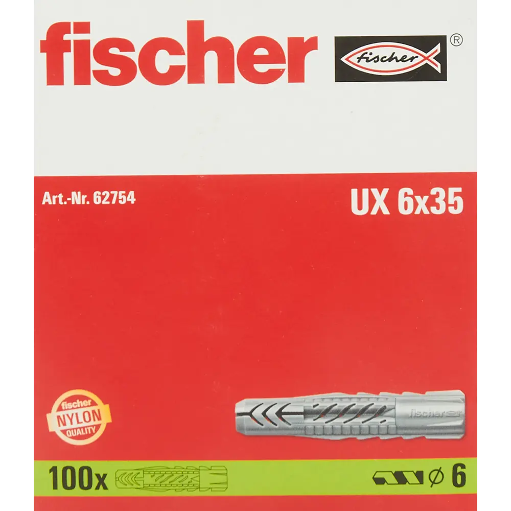 Дюбель универсальный Fischer UX, 6x35 мм, нейлон, 100 шт. 82160548 STLM-2172777  - Вид №3
