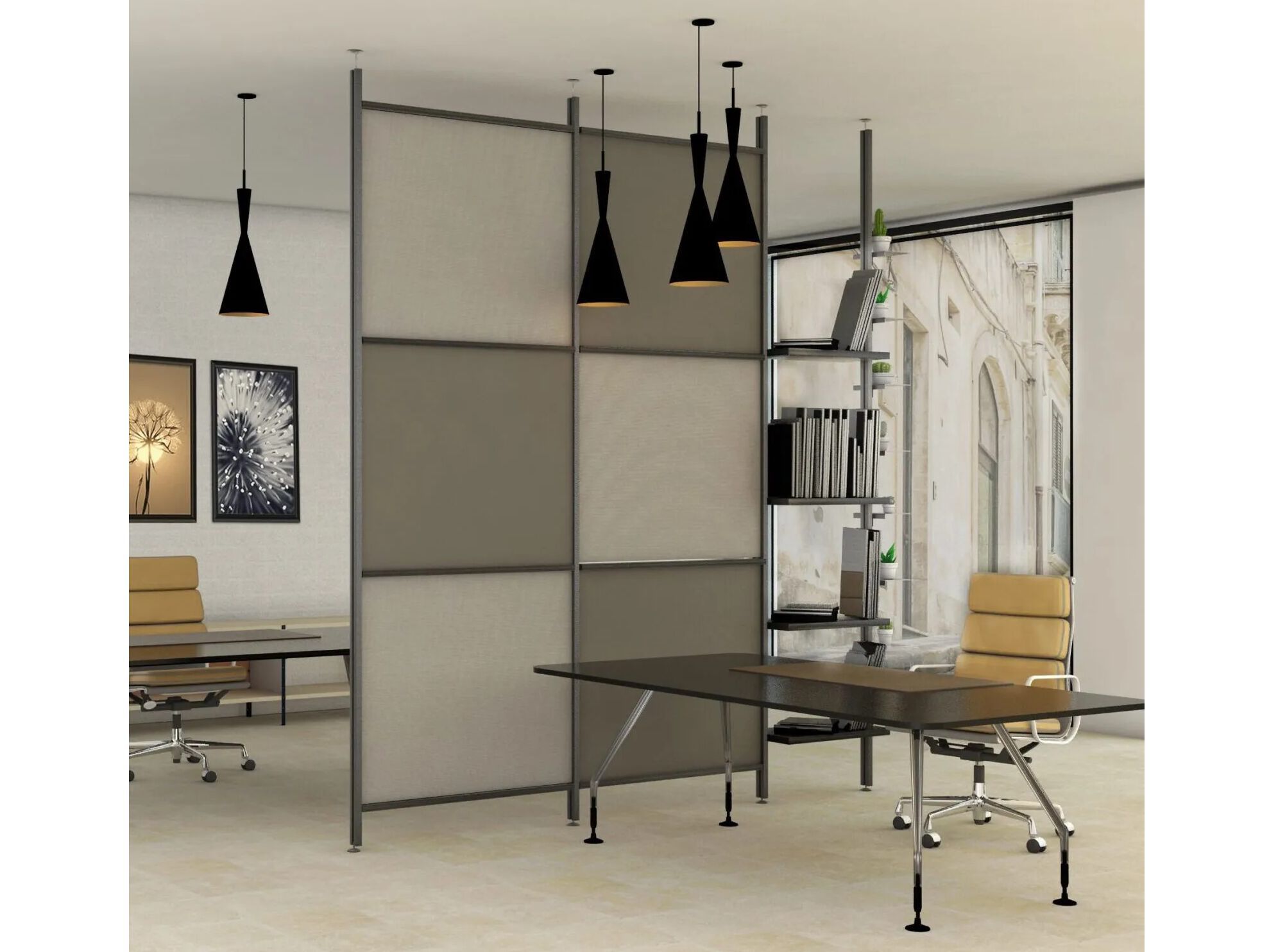 Алюминиевая огнестойкая звукопоглощающая офисная перегородка STUDIO T Tosca ARCH-00001287 - Вид №1