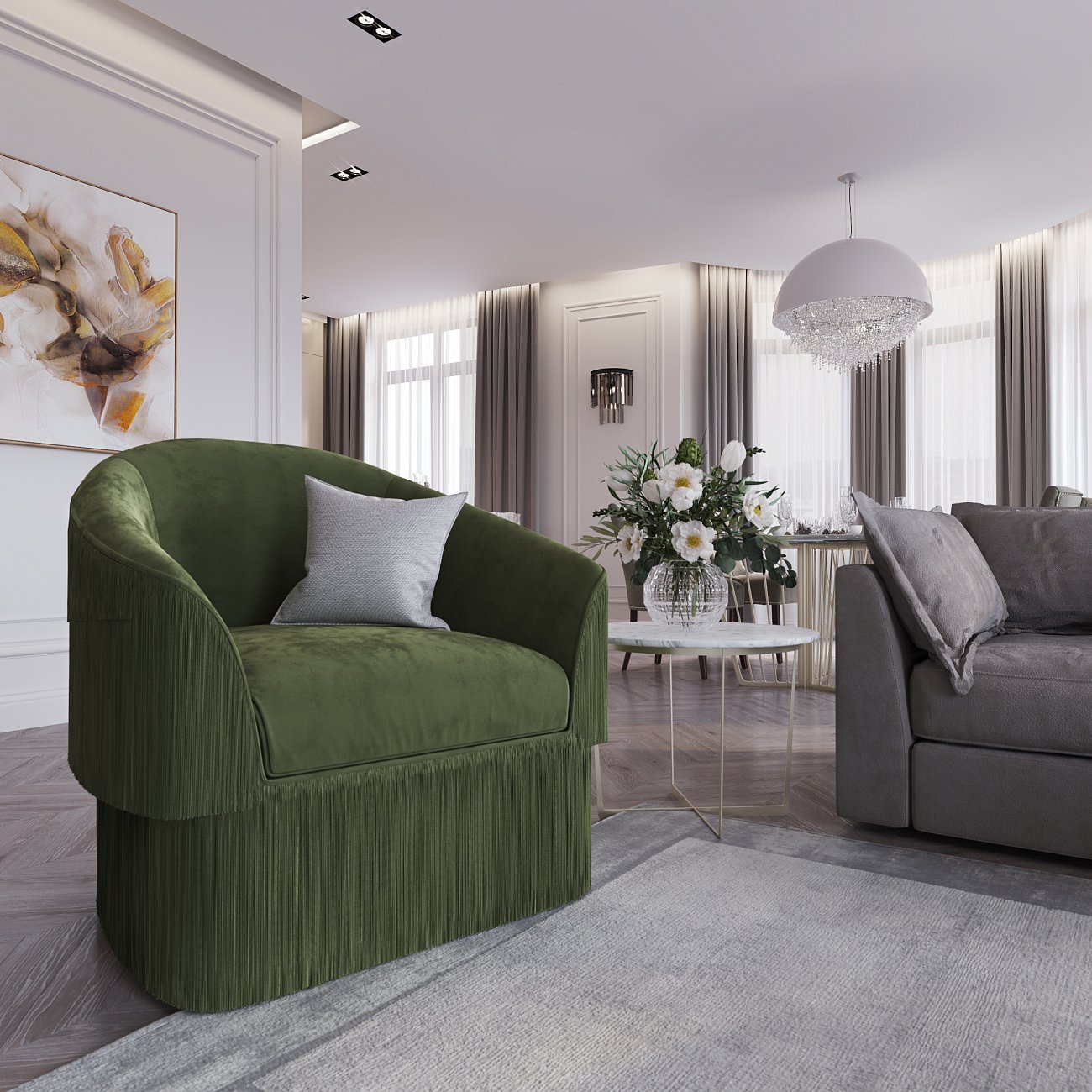 Подвесной светильник Crystal Light 15 white от Delight Collection MD2548/15 DELIGHT COLLECTION ДИЗАЙНЕРСКИЕ 243728 Белый  - Вид №3