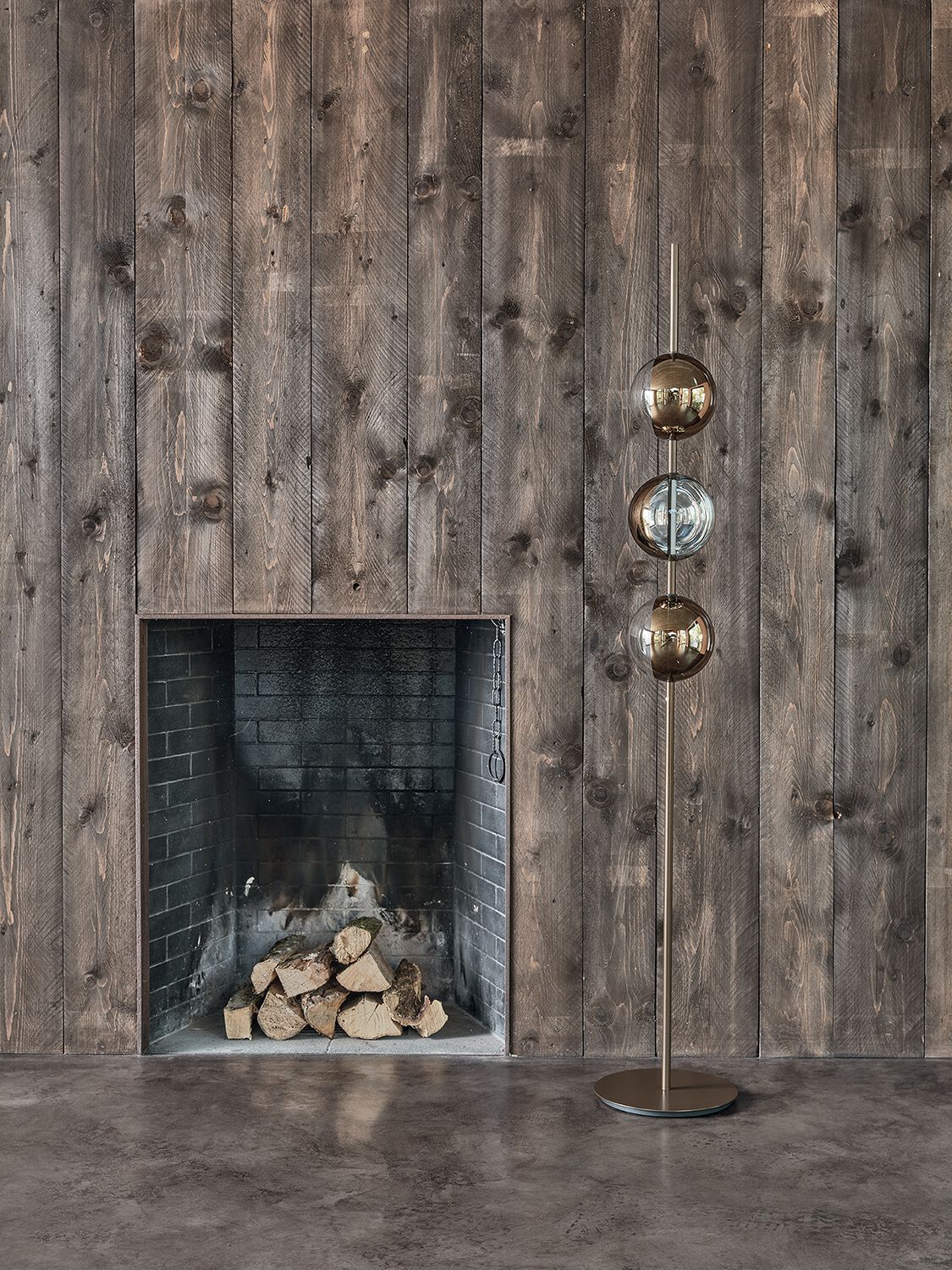 Стальной и стеклянный светодиодный торшер с диммером Bontempi Casa Sferatus ARCH-00066263 - Вид №3