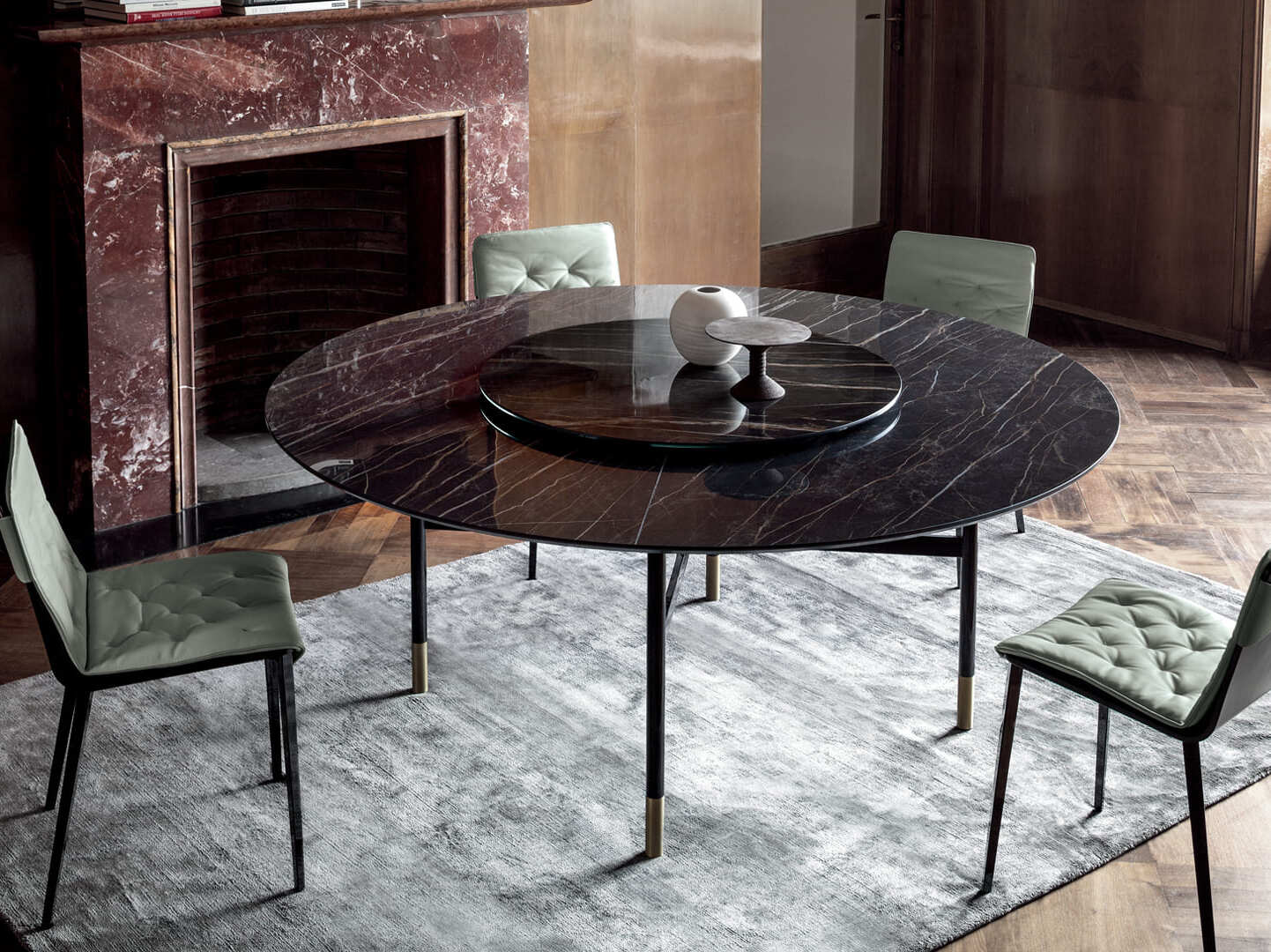 Круглый обеденный стол из нержавеющей стали и SuperMarmo Bontempi Casa GLAMOUR ARCH-00060859 - Вид №3