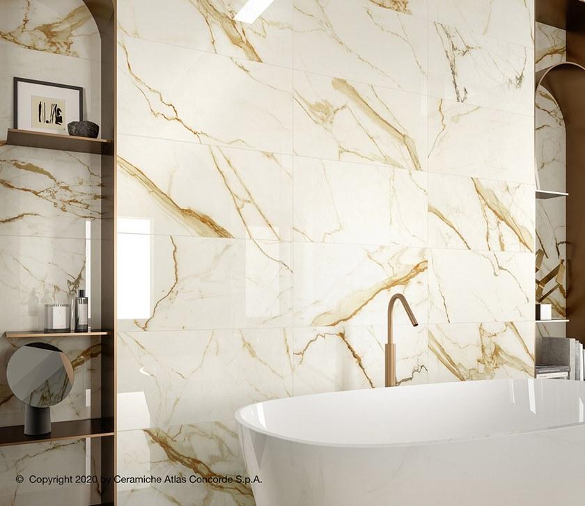 Atlas Concorde Белая плитка для стен с эффектом мрамора Marvel shine sun-id-1375735 - Вид №61