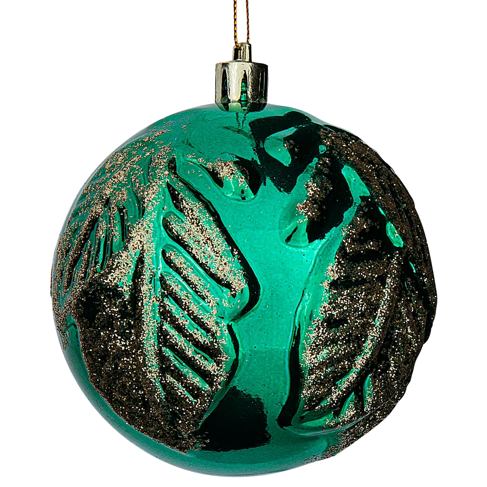 85156506 Елочный шар «Изгибы» ø8 см пластик зеленый STLM-0952140 Santreyd  - Вид №5