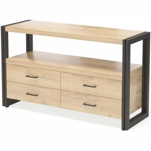 Тумба под телевизор с ящиками светло-коричневая Neo Loft MILLWOOD RAW 134411 Бежевый