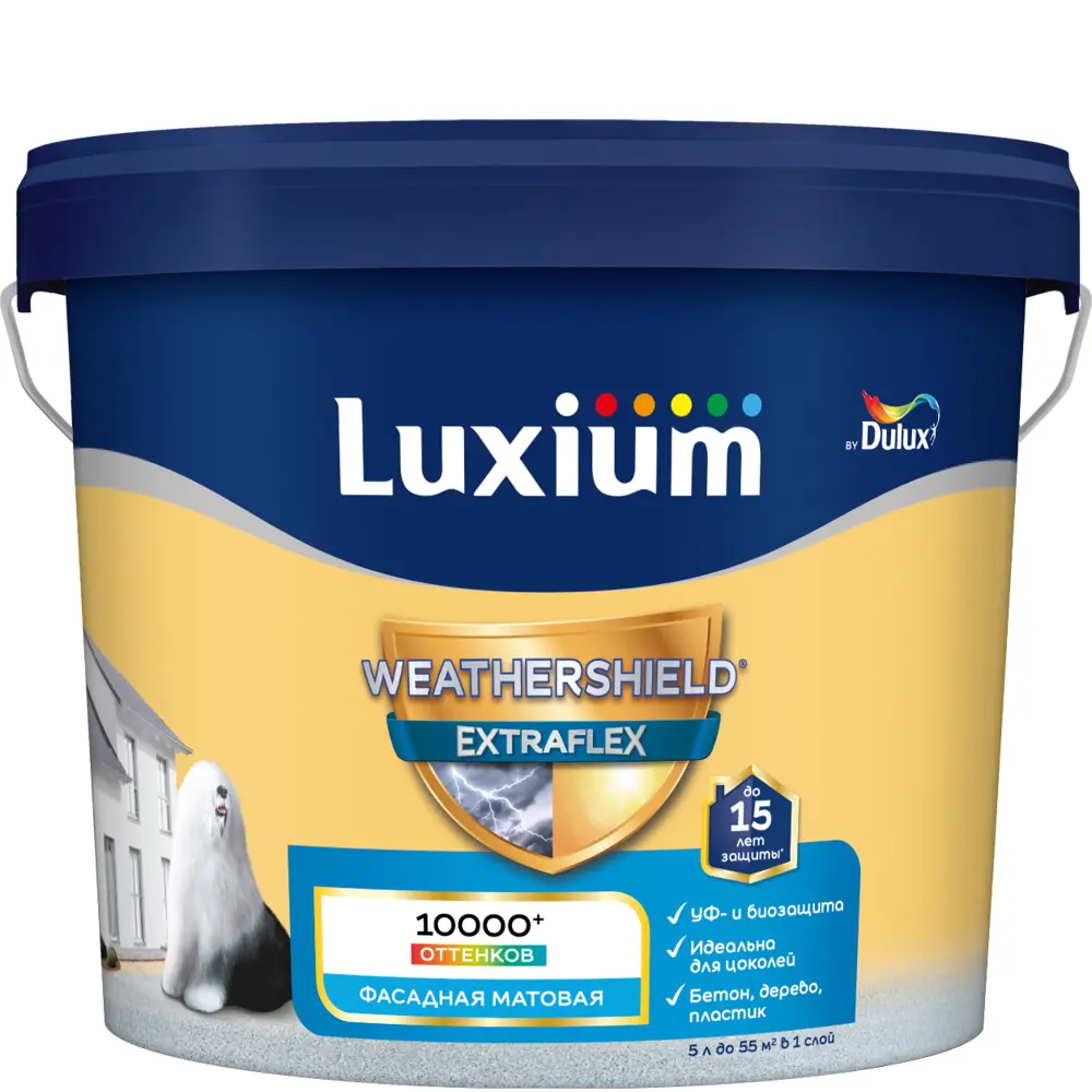 Фасадная краска Luxium Weathershield Extraflex матовая цвет прозрачный база BC 4.5 л STLM-2159288