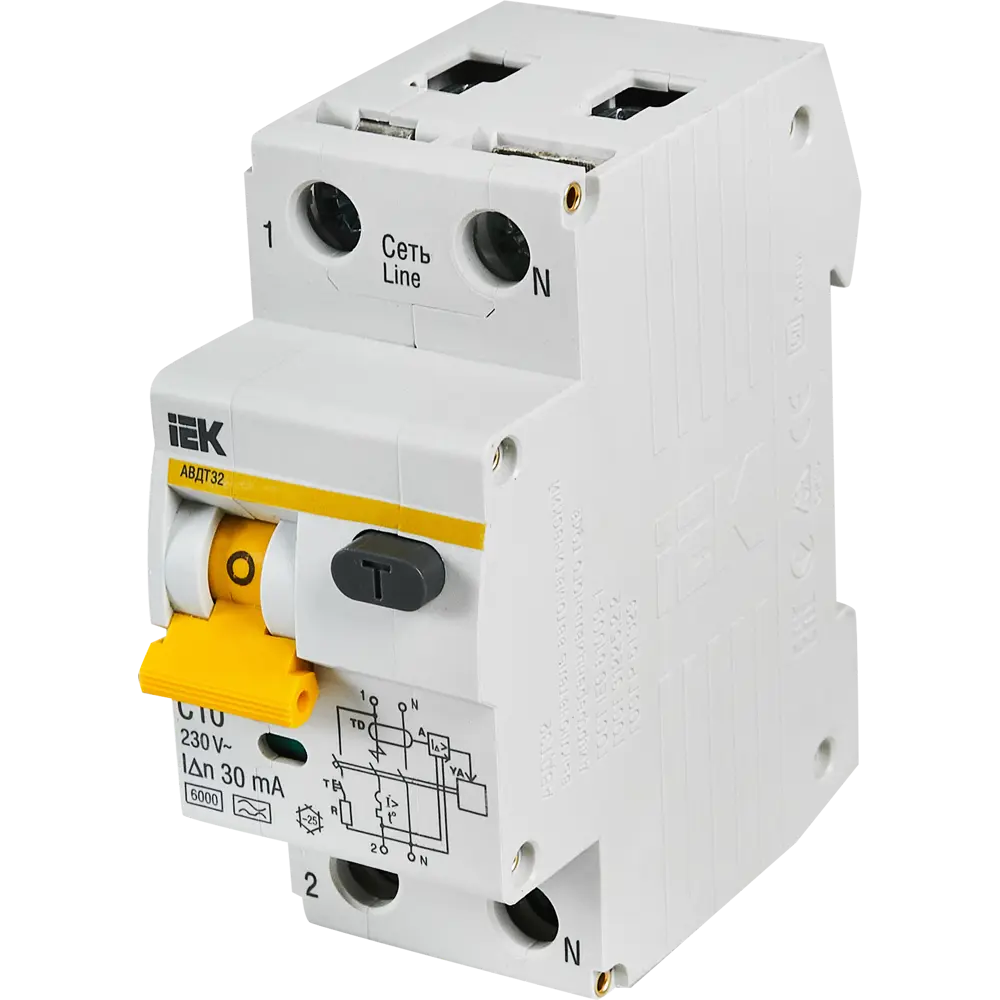 Выключатель автоматический IEK АВДТ 32 C16, 2 полюса, 16 А STLM-2135849 - Вид №1