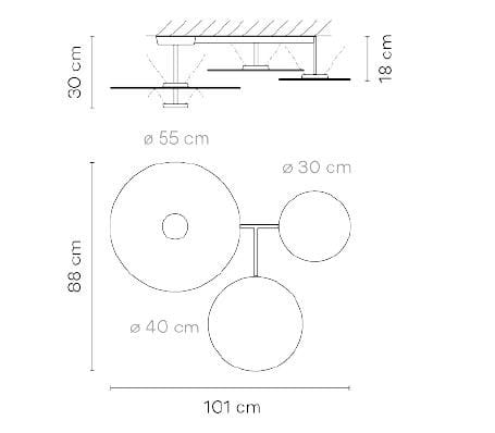 Металлический светодиодный потолочный светильник Vibia ARCH-00107532 - Вид №2