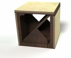 TrackDesign Низкий табурет из кортеновского дерева и дерева  Sp0472000