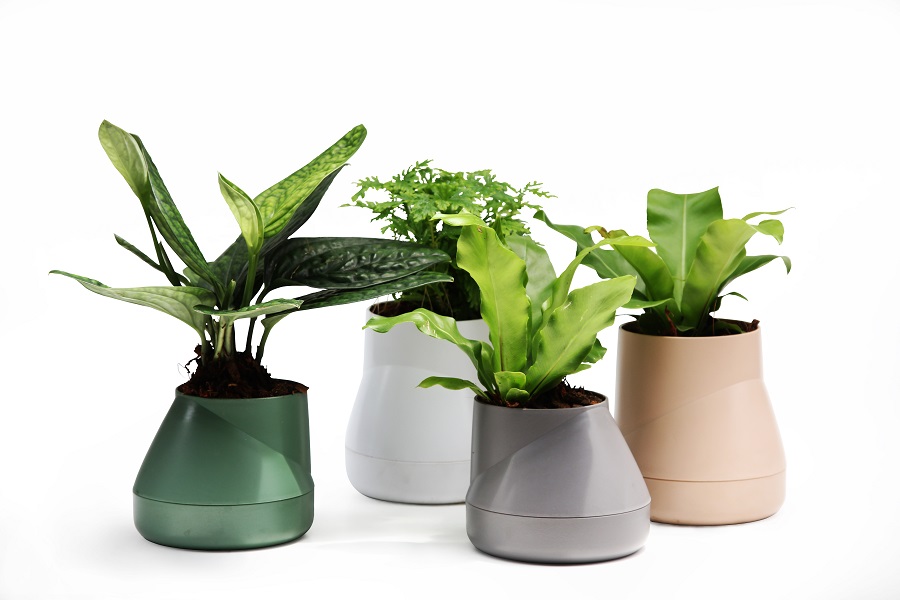 Горшок цветочный Hill Pot, маленький, серый Qualy QLX20001GY - Вид №4