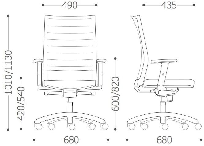 VAGHI Поворотный офисный стул из ткани с подлокотниками Expo light Iqpi/ixsi - Вид №3