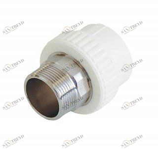 Муфта комбинированная KALDE D90х3" НР под шестигранник белая 3222NMO903006