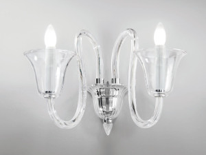 Стеклянный настенный светильник с фиксированной рукояткой