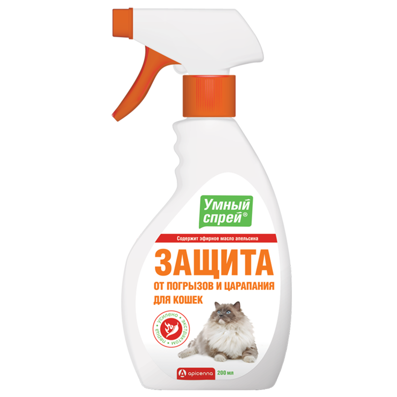 УТ0009366 Умный спрей Защита от погрызов для кошек 200мл Apicenna 