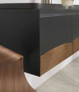 C375M1L50.101NC Тумба подвесная с 1 выдвижным ящиком A. e T. Italia TRACE Белый матовый - орех Каналетто Италия AeT ITALIA - Вид №5