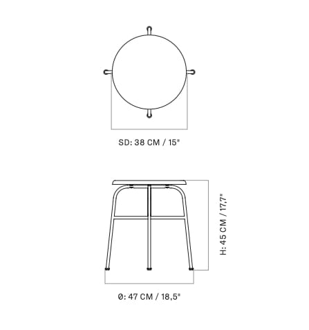 Низкий стул из стали и дерева Audo Copenhagen Afteroom ARCH-00129445 - Вид №3