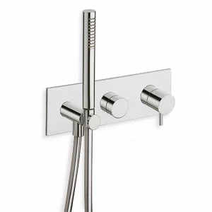 CRITV603 Внешние части смесителя для ванны и душа для CRICS100 (правая сторона) - CRICS101 (левая сторона) с переключателем на 3 выхода, ручным душем с защитой от известкового налета, гибким шлангом LONG LIFE Cristina Rubinetterie