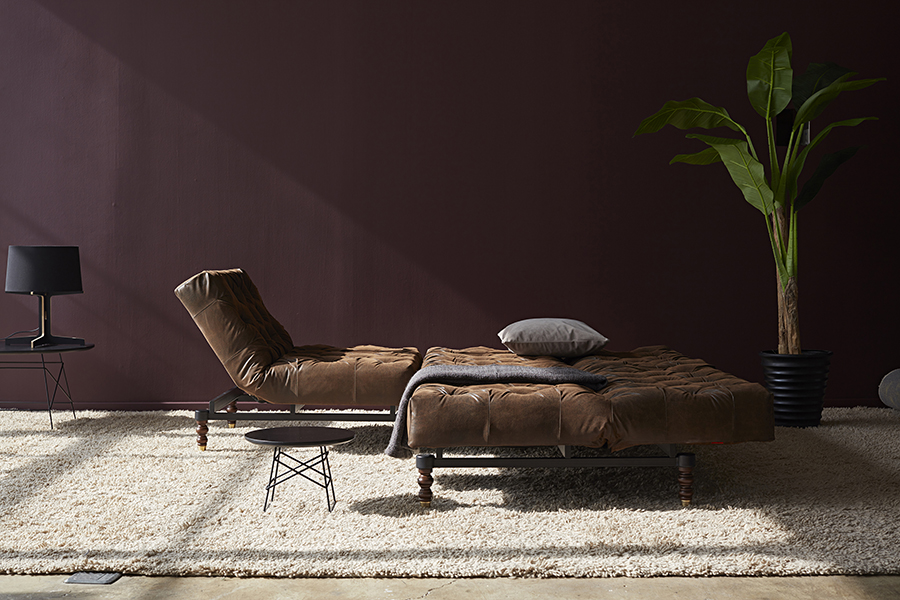 Диван Oldschool c ножками Retro из темного дерева и черной рамой, коричневый Innovation Living OLDSCHOOL461 - Вид №7