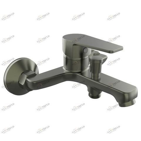 Orange Loop M26-100GR однозахватный ванно/душевой смеситель с душевыми аксесуарами (шланг, лейка, держатель). Цвет: графит Хром sun-id-1517283