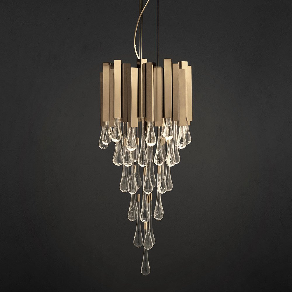 Люстра стеклянная 90х36 см золотая Trump KM0988P-8 DELIGHT COLLECTION ДИЗАЙНЕРСКИЕ 00-3883094 Золото;прозрачный  - Вид №4
