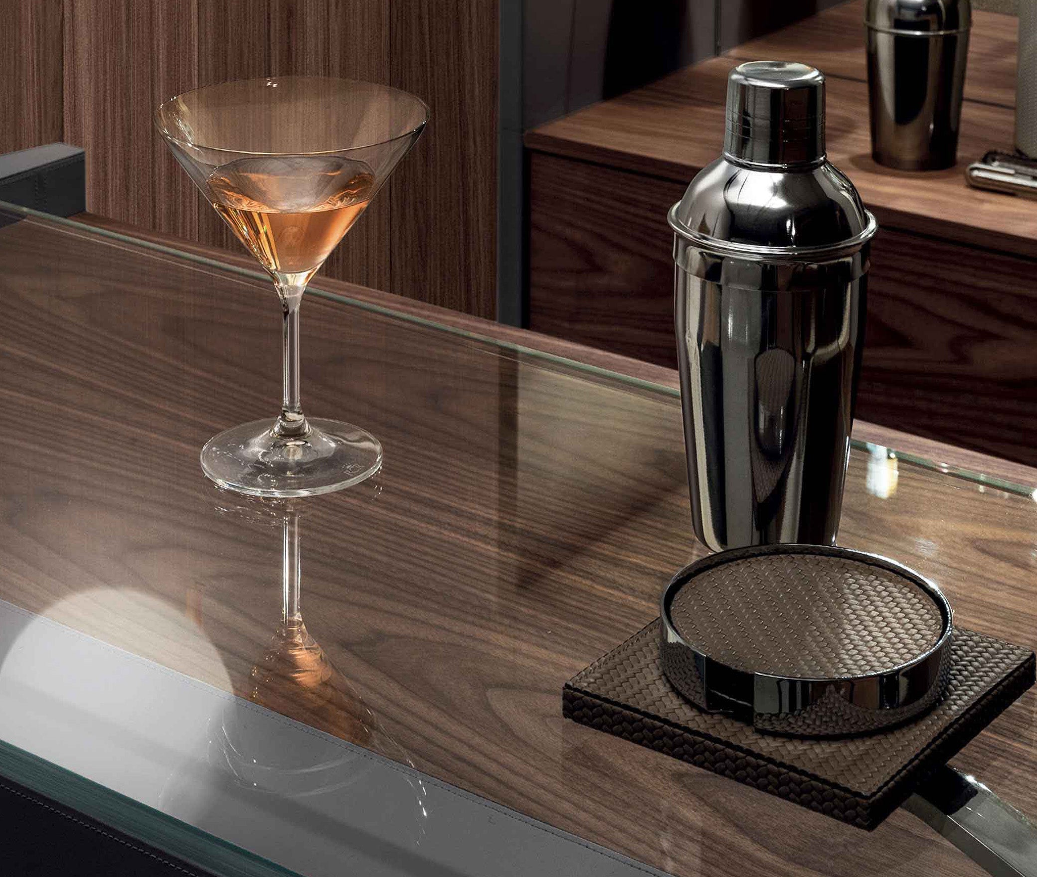 Подстаканник - 12,5x12,5 см / тканая кожа_coffee Pinetti 00.0107.061.015 - Вид №4